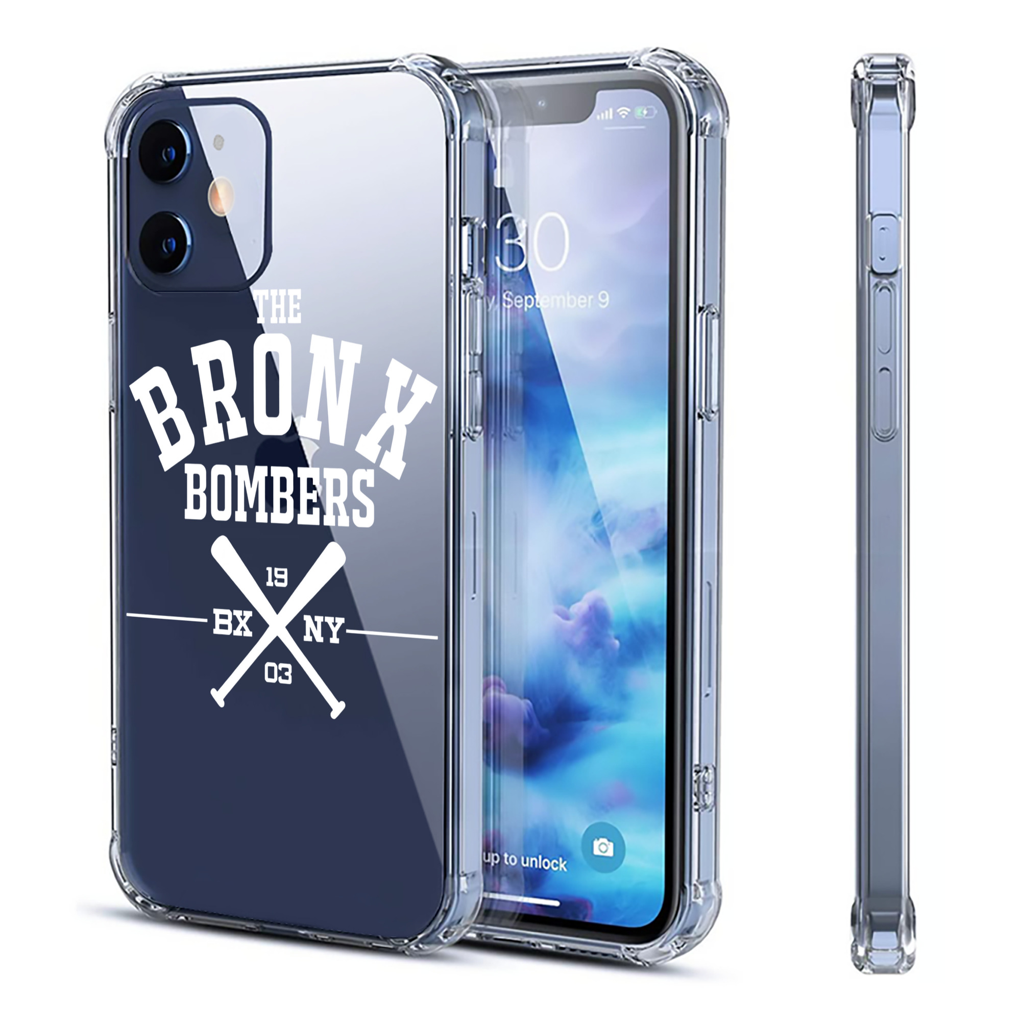 New York Yankees 45 Clear IPhone 12 Case – Soft TPU With UV Print – Enhanced Drop Protection, Precise Fit, Anti-Fingerprint, Customizable Design, Scratch-Resistant, Yellow-Resistant